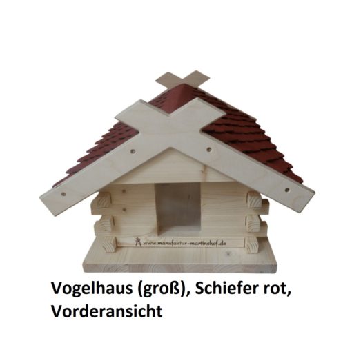23.230-02 Vogelhaus (groß), Schiefer rot - 1